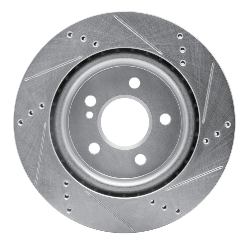 Mercedes-Benz GLA250 Brake Rotor (1) - Rear Left - R1 Concepts - Drilled & Slotted - Silver - `14-`19